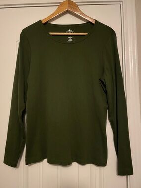 St. John's Bay Olive Green Essential Tee